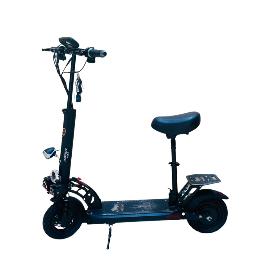 Aster E10 Pro S foldable Electric Scooter for Adults | 3000W Motor | 48V 13AH Battery | Bluetooth speaker | 50-60km speed | 25-30km Range | With seat
