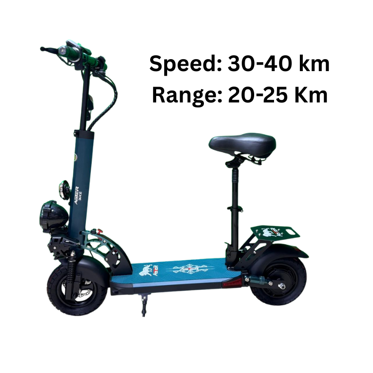 Aster A1S Electric Scooter – 48V 13Ah Battery, 2000W Motor, 40–50 km Speed, 25–30 km Range