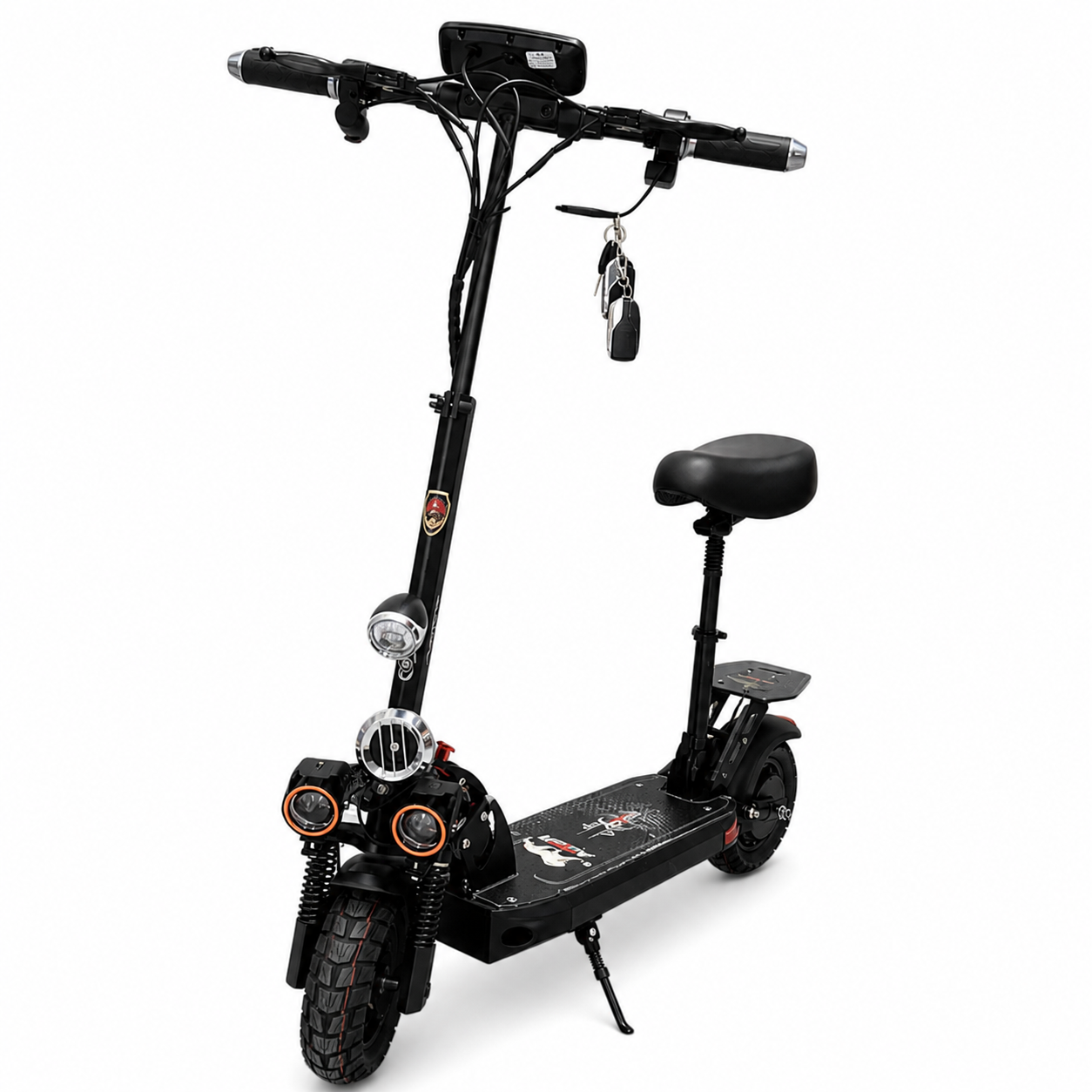 Aster E10 Pro S foldable Electric Scooter for Adults | 3000W Motor | 48V 13AH Battery | Bluetooth speaker | 50-60km speed | 25-30km Range | With seat