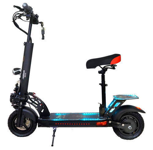 Aster E10 Pro S foldable Electric Scooter for Adults | 3000W Motor | 48V 13AH Battery | Bluetooth speaker | 50-60km speed | 25-30km Range | With seat